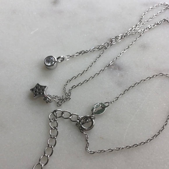 Sterling Silver Double Layer Cz Necklace - Picture 5 of 12